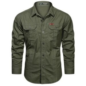 cotton cargo men's long sleeve shirt