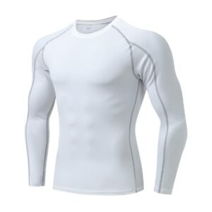 men's compression shirts long sleeve athletic workout gym t shirt active running base layer undershirts
